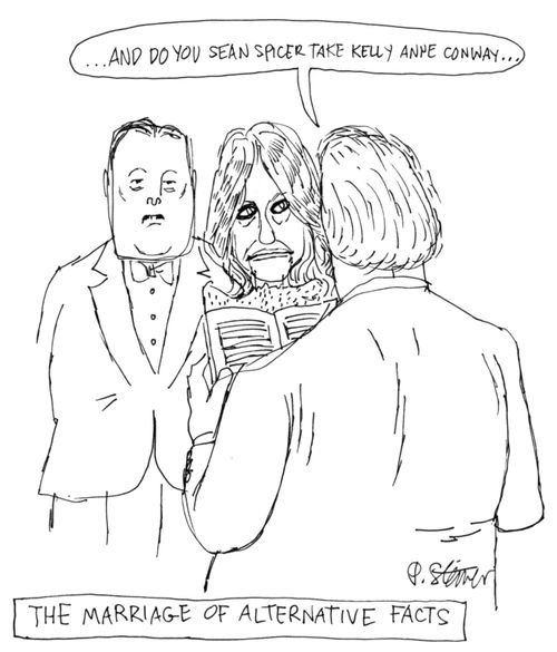 "...And do you Sean Spicer take Kelly Anne Conway..."  "The marriage of alternative facts"