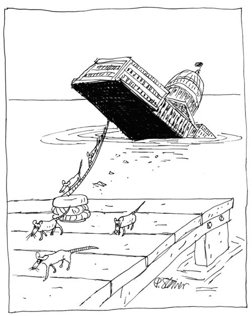 Rats Flee a Sinking Ship