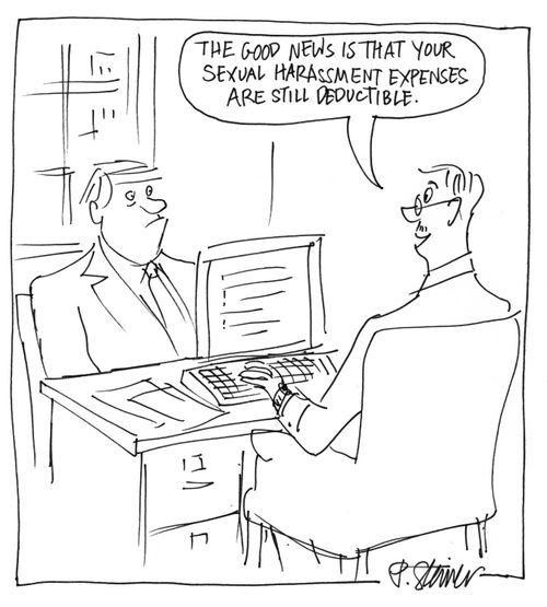 "The good news is that your sexual harassment expenses are still deductible."