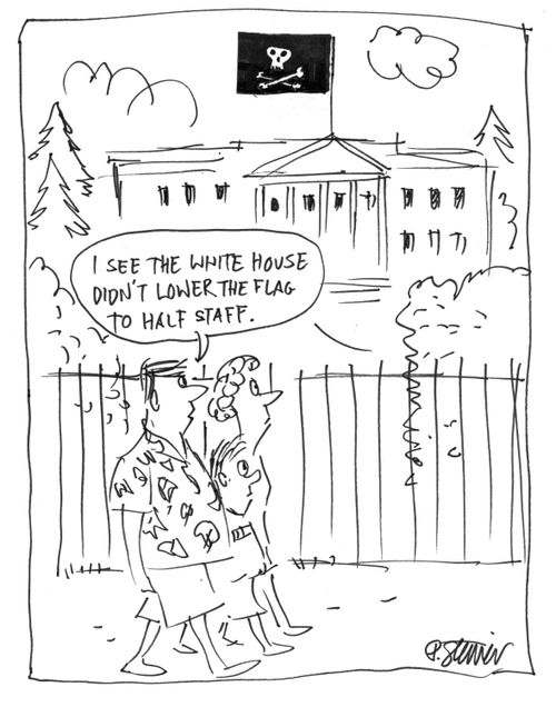 "I see the White House didn't lower the flag to half staff."