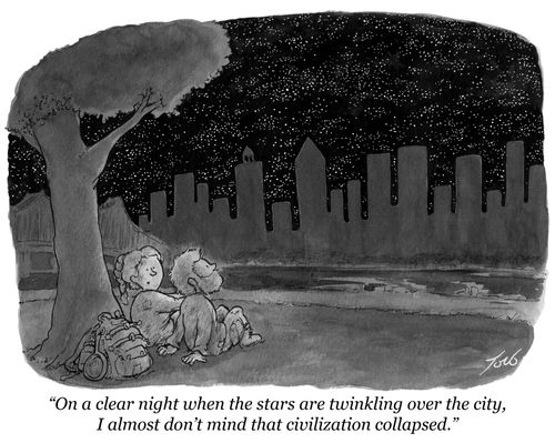 "On a clear night when the stars are twinkling over the city, I almost don’t mind that civilization collapsed."
