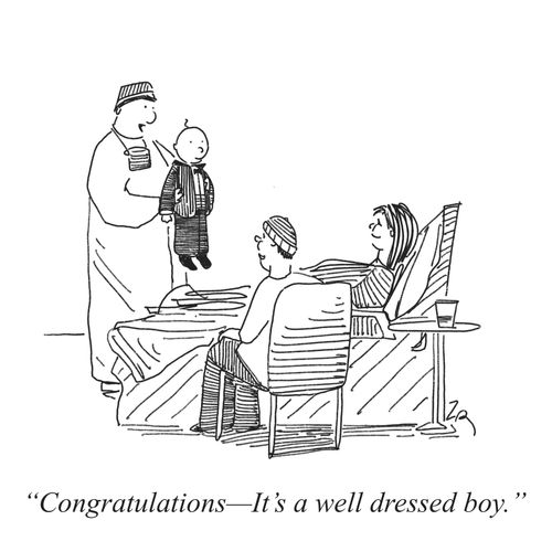 "Congratulations—It's a well dressed boy."