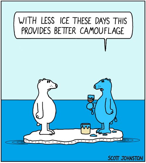 "With less ice these days this provides better camouflage."