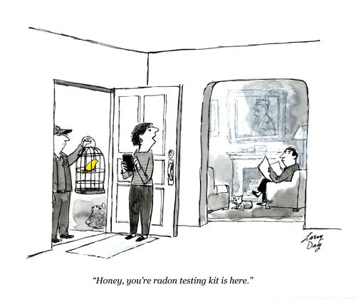 "Honey, your radon testing kit is here."