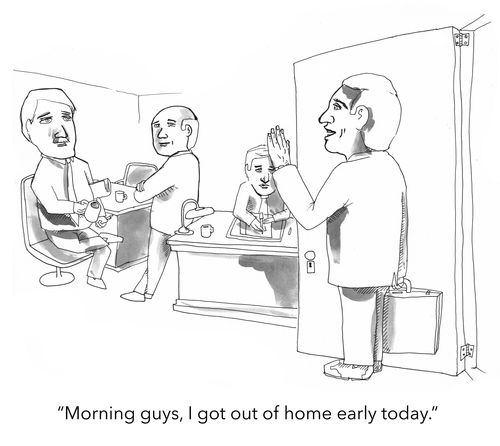 "Morning guys, I got out of home early today."