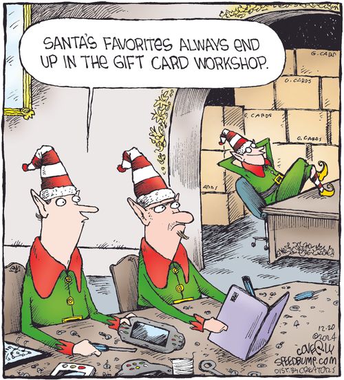 "Santa's favorites always end up in the gift card workshop."
