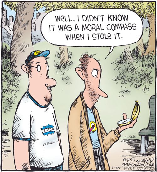 "Well, I didn't know it was a moral compass when I stole it."
