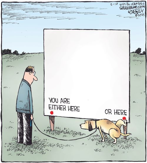 "You are either here or here."