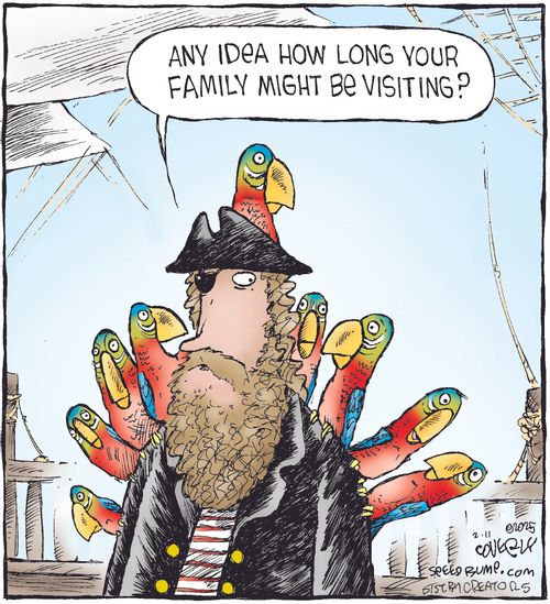 "Any idea how long your family might be visiting?"