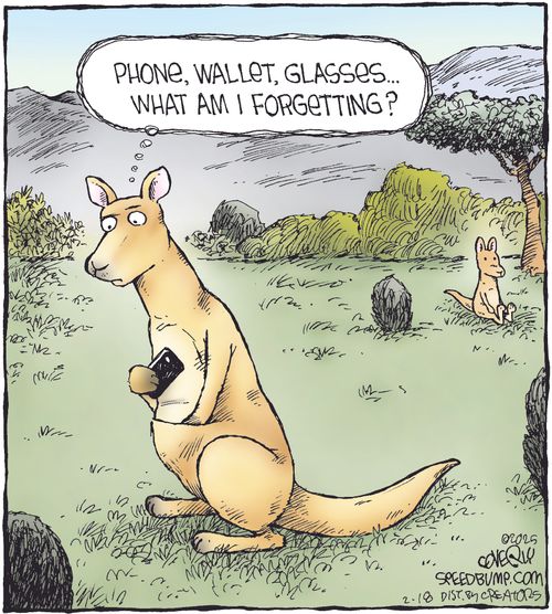 "Phone, wallet, glasses... What am I forgetting?"