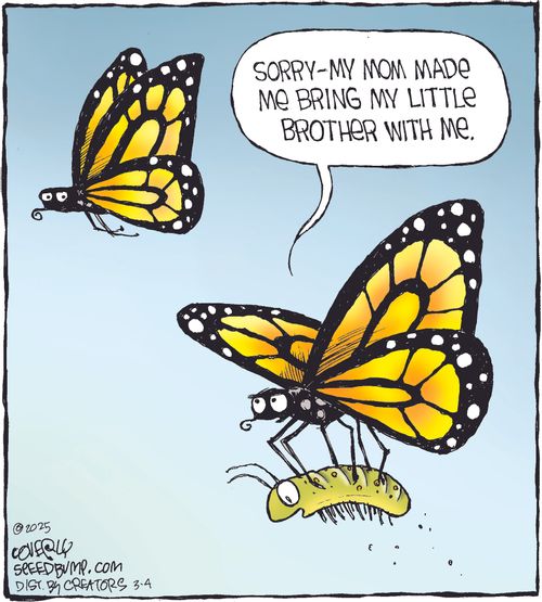 "Sorry - my mom made me bring my little brother with me."