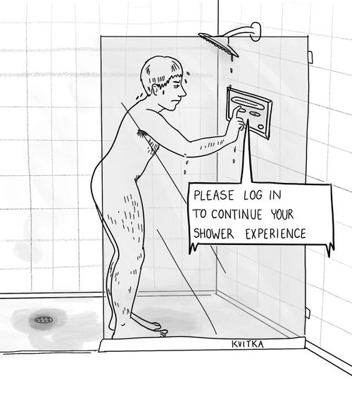 "Please log in to continue your shower experience."