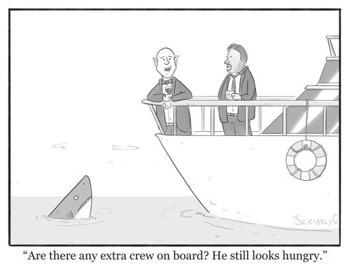 "Are there any extra crew on board? He still looks hungry."