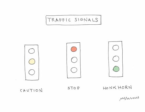 Traffic Signals: Caution/Stop/Honkhorn