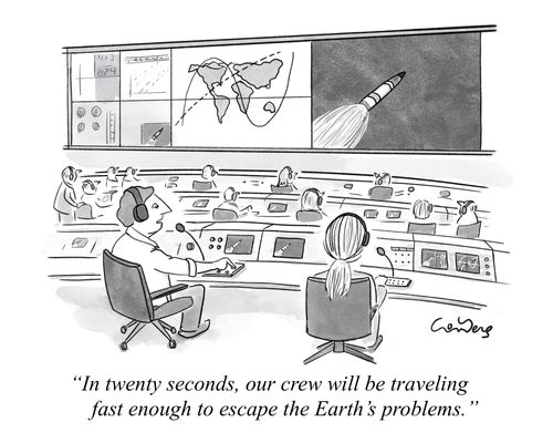 "In twenty seconds, our crew will be traveling fast enough to escape the Earth’s problems."