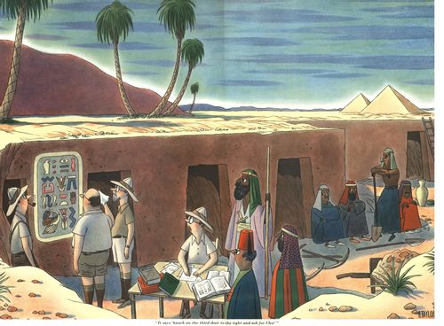 "It says 'knock on the third door to the right and ask for Cleo.'"