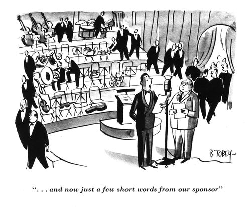 "... and now just a few short words from our sponsor."