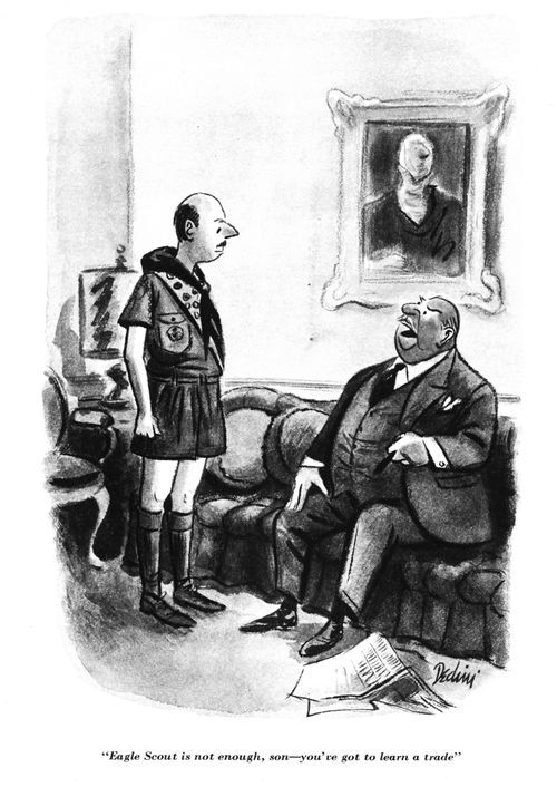 "Eagle Scout is not enough, son - you've got to learn a trade."
