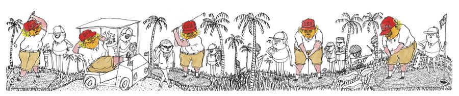 Donald Trump playing golf