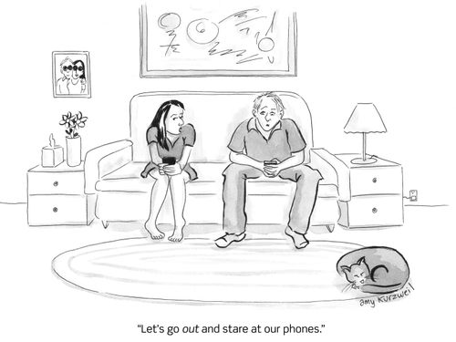 "Let's go out and state at our phones."