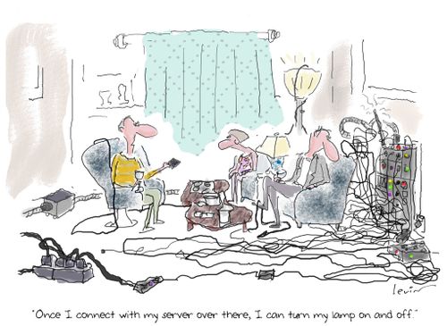 "Once I connect with my server over there, I can turn my lamp on and off."