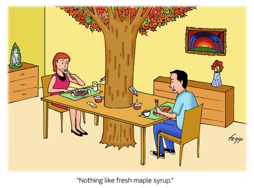 "Nothing like fresh maple syrup."