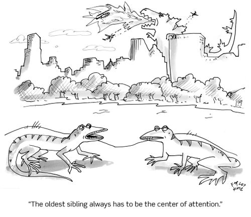 "The oldest sibling always has to be the center of attention."