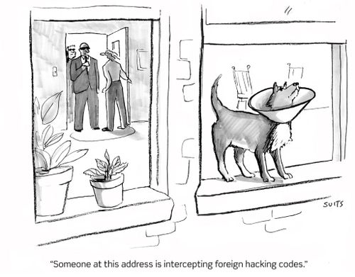 "Someone at this address is intercepting foreign hacking codes."