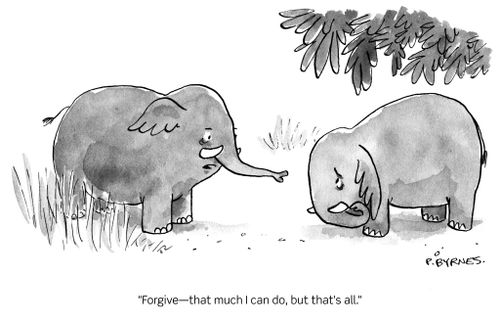 "Forgive - that much I can do, bu that's all."