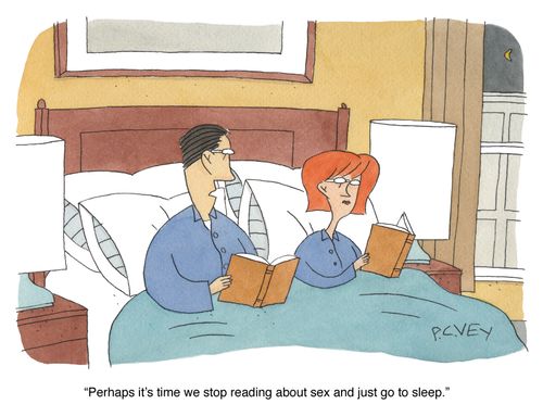 "Perhaps it's time we stop reading about sex and just go to sleep."