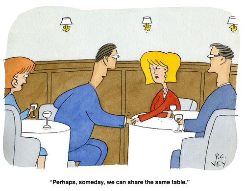 "Perhaps, someday, we can share the same table."