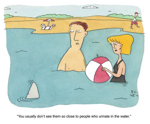 "You usually don't see them so close to people who urinate in the water."