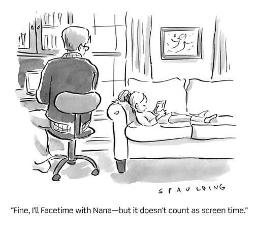 "Fine, I'll facetime with Nana - but it doesn't count as screen time."