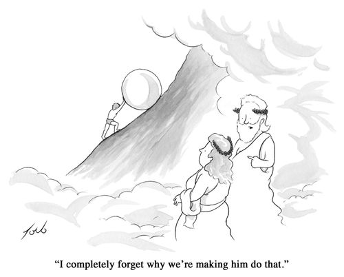 "I completely forget why we're making him do that."