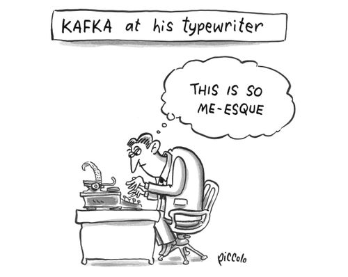 Kafka at his typewriter