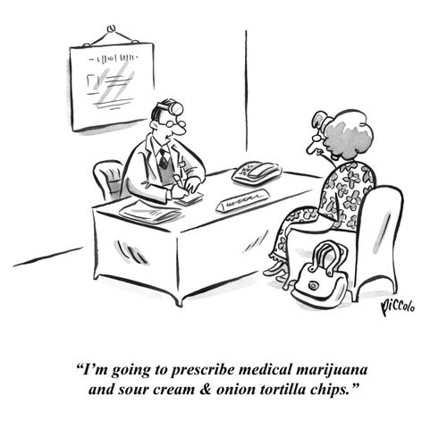 "I'm going to prescribe medical marijuana and sour cream & onion tortilla chips."