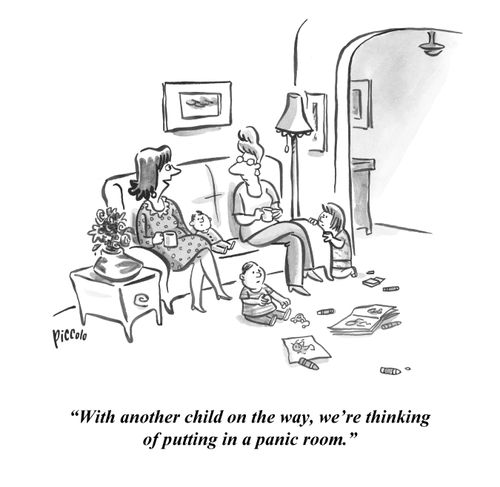 "With another child on the way, we're thinking of putting in a panic room."
