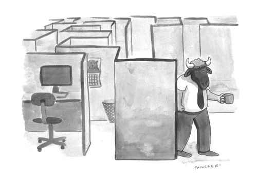 A minotaur in a cubicle labyrinth 