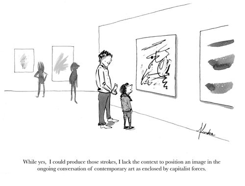 "While yes, I could produce those strokes, I lack the context to position an image in the ongoing conversation of contemporary art as enclosed by capitalist forces."