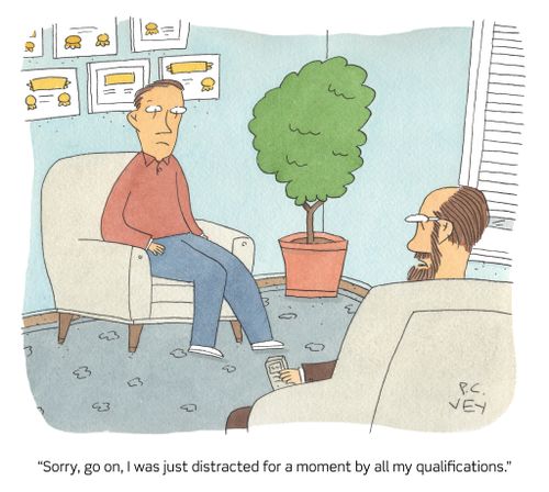 "Sorry, go on, I was just distracted for a moment by all my qualifications."