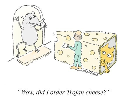"Wow, did I order Trojan Cheese?"