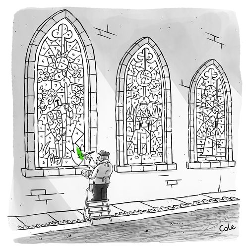 Paint by numbers stained glass windows
