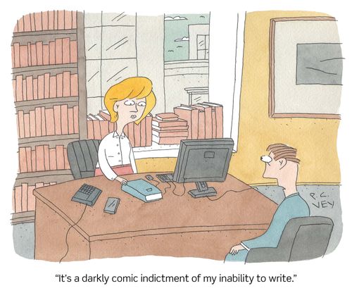 "It's a darkly comic indictment of my inability to write."