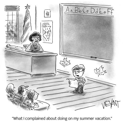 "What I complained about doing on my summer vacation."