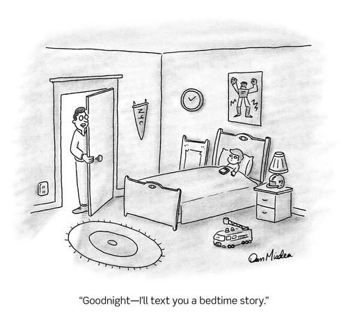 "Goodnight - I'll text you a bedtime story."