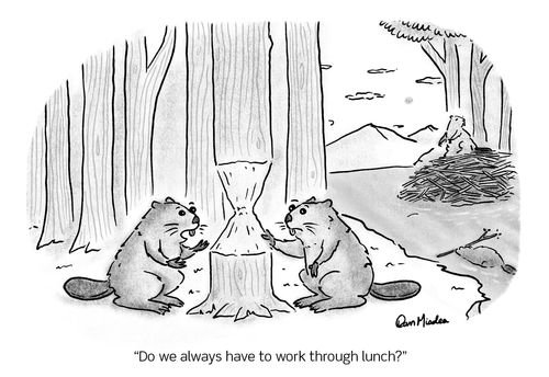 "Do we always have to work through lunch?"