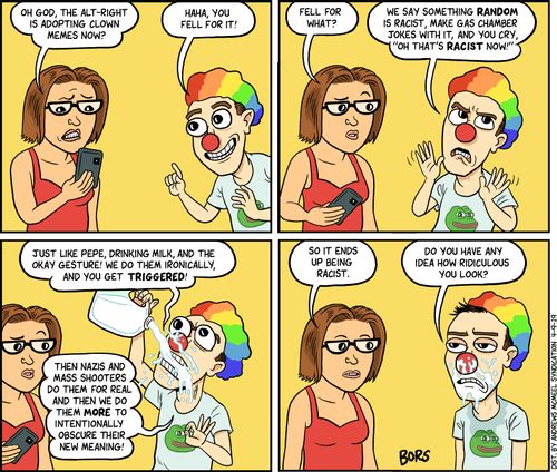 "Oh God, the alt-right is adopting clown memes now?"