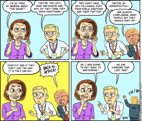 "I'm so tired of hearing about "The Squad"."They're Too left-wing and divisive and, boy, do they thing they know everything."