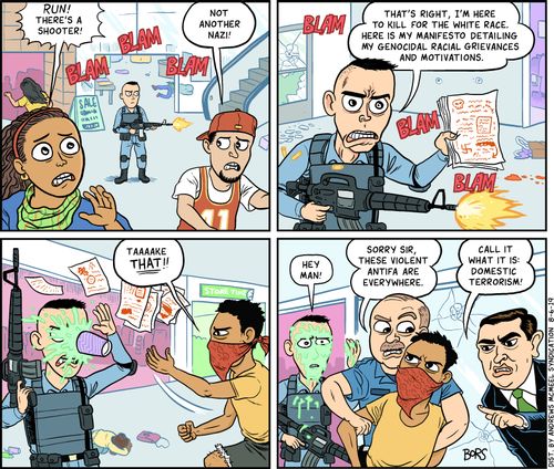 "Run! There's a shooter!" " Not another nazi!"
