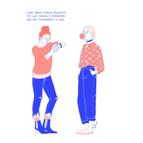 "I love these fitness bracelets! it's like having a tamagotchi, but the tamagotchi is you."